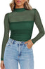 "Juno" Sheer Mesh Mock Neck Top