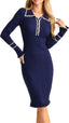 "Aurenza" Contrast Trim Knit Dress