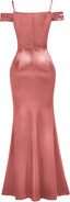 "Anastasia" Satin Off-Shoulder Gown