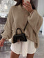 "Maeve" Slouch Knit Turtleneck Pullover