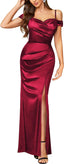 "Anastasia" Satin Off-Shoulder Gown
