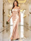 "Anastasia" Satin Off-Shoulder Gown