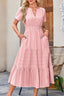 "Lunarelle" Tiered Cotton Midi Dress