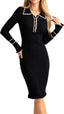 "Aurenza" Contrast Trim Knit Dress