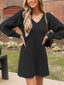 Novessi | Honeycomb Knit V-Neck Sweater Dress