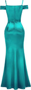 "Anastasia" Satin Off-Shoulder Gown