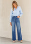 "Camryn" Wide-Leg Denim Trousers