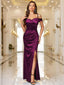 "Anastasia" Satin Off-Shoulder Gown