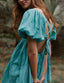 Mirelia | Babydoll Puff Sleeve Tie-Back Dress