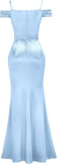 "Anastasia" Satin Off-Shoulder Gown