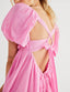Mirelia | Babydoll Puff Sleeve Tie-Back Dress