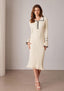 "Aurenza" Contrast Trim Knit Dress