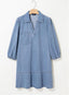 Dovanni | V-Neck Puff Sleeve Denim Babydoll Dress