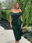 "Viv" Off-Shoulder Peplum Midi