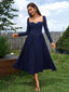 "Vienna" Long Sleeve Off-Shoulder Midi Dress