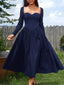 "Vienna" Long Sleeve Off-Shoulder Midi Dress