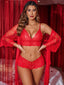 "Celeste" 3-Piece Lace Lingerie Robe Set