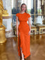 "Velise" Ruched High-Slit Maxi Dress