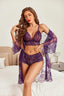 "Celeste" 3-Piece Lace Lingerie Robe Set