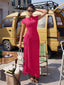 "Nadine" High Neck Draped Gown