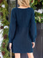 Novessi | Honeycomb Knit V-Neck Sweater Dress