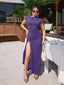 "Nadine" High Neck Draped Gown