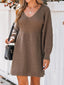 Novessi | Honeycomb Knit V-Neck Sweater Dress