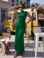 "Nadine" High Neck Draped Gown