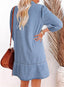 Dovanni | V-Neck Puff Sleeve Denim Babydoll Dress