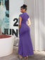 "Nadine" High Neck Draped Gown