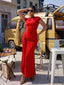 "Nadine" High Neck Draped Gown