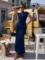 "Nadine" High Neck Draped Gown