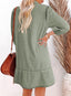 Dovanni | V-Neck Puff Sleeve Denim Babydoll Dress