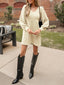 Novessi | Honeycomb Knit V-Neck Sweater Dress
