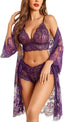 "Celeste" 3-Piece Lace Lingerie Robe Set
