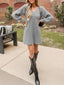 Novessi | Honeycomb Knit V-Neck Sweater Dress
