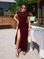 "Nadine" High Neck Draped Gown