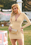 Zyvoria | Long Sleeve Ruched Bodycon Mini Dress