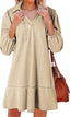 Dovanni | V-Neck Puff Sleeve Denim Babydoll Dress