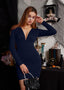 Zyvoria | Long Sleeve Ruched Bodycon Mini Dress