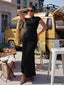 "Nadine" High Neck Draped Gown