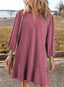 Dovanni | V-Neck Puff Sleeve Denim Babydoll Dress