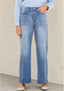 "Camryn" Wide-Leg Denim Trousers