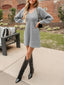 Novessi | Honeycomb Knit V-Neck Sweater Dress