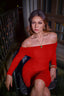 Velisse | Off-Shoulder Long Sleeve Ruched Party Mini Dress