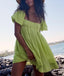 Mirelia | Babydoll Puff Sleeve Tie-Back Dress