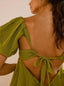 Mirelia | Babydoll Puff Sleeve Tie-Back Dress