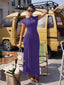 "Nadine" High Neck Draped Gown