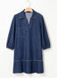 Dovanni | V-Neck Puff Sleeve Denim Babydoll Dress