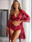 "Celeste" 3-Piece Lace Lingerie Robe Set